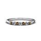 1 - Reina 2.60 mm Smoky Quartz and Lab Grown Diamond 7 Stone Wedding Band 