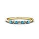1 - Reina 2.60 mm London Blue Topaz and Lab Grown Diamond 7 Stone Wedding Band 