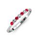 2 - Reina 2.60 mm Ruby and Lab Grown Diamond 7 Stone Wedding Band 