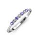 2 - Reina 2.60 mm Tanzanite and Lab Grown Diamond 7 Stone Wedding Band 