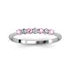 3 - Reina 2.60 mm Pink Tourmaline and Lab Grown Diamond 7 Stone Wedding Band 