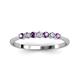 3 - Reina 2.60 mm Amethyst and Lab Grown Diamond 7 Stone Wedding Band 