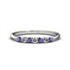 1 - Reina 2.60 mm Iolite and Lab Grown Diamond 7 Stone Wedding Band 