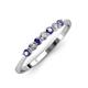 2 - Reina 2.60 mm Iolite and Lab Grown Diamond 7 Stone Wedding Band 