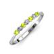 2 - Reina 2.60 mm Peridot and Lab Grown Diamond 7 Stone Wedding Band 