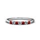 1 - Reina 2.60 mm Red Garnet and Lab Grown Diamond 7 Stone Wedding Band 