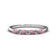 1 - Reina 2.60 mm Rhodolite Garnet and Lab Grown Diamond 7 Stone Wedding Band 