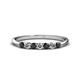1 - Reina 2.60 mm Black and White Lab Grown Diamond 7 Stone Wedding Band 