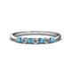 1 - Reina 2.60 mm London Blue Topaz and Lab Grown Diamond 7 Stone Wedding Band 