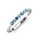 2 - Reina 2.60 mm London Blue Topaz and Lab Grown Diamond 7 Stone Wedding Band 
