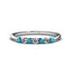 1 - Reina 2.60 mm Blue and White Lab Grown Diamond 7 Stone Wedding Band 
