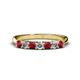 1 - Reina 3.00 mm Ruby and Lab Grown Diamond 7 Stone Wedding Band 