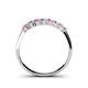 4 - Reina 3.00 mm Pink Sapphire and Lab Grown Diamond 7 Stone Wedding Band 