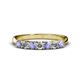 1 - Reina 3.00 mm Tanzanite and Lab Grown Diamond 7 Stone Wedding Band 