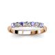 3 - Reina 3.00 mm Tanzanite and Lab Grown Diamond 7 Stone Wedding Band 