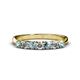 1 - Reina 3.00 mm Aquamarine and Lab Grown Diamond 7 Stone Wedding Band 