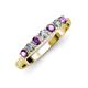 2 - Reina 3.00 mm Amethyst and Lab Grown Diamond 7 Stone Wedding Band 