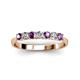 3 - Reina 3.00 mm Amethyst and Lab Grown Diamond 7 Stone Wedding Band 