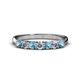 1 - Reina 3.00 mm Blue Topaz and Lab Grown Diamond 7 Stone Wedding Band 