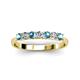 3 - Reina 3.00 mm Blue Topaz and Lab Grown Diamond 7 Stone Wedding Band 