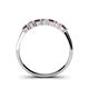 4 - Reina 3.00 mm Red Garnet and Lab Grown Diamond 7 Stone Wedding Band 