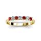 3 - Reina 3.00 mm Red Garnet and Lab Grown Diamond 7 Stone Wedding Band 