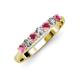 2 - Reina 3.00 mm Rhodolite Garnet and Lab Grown Diamond 7 Stone Wedding Band 