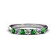 1 - Reina 3.00 mm Emerald and Lab Grown Diamond 7 Stone Wedding Band 