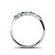4 - Reina 3.00 mm Emerald and Lab Grown Diamond 7 Stone Wedding Band 