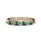1 - Reina 3.00 mm Emerald and Lab Grown Diamond 7 Stone Wedding Band 