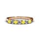 1 - Reina 3.00 mm Yellow Sapphire and Lab Grown Diamond 7 Stone Wedding Band 