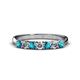 1 - Reina 3.00 mm London Blue Topaz and Lab Grown Diamond 7 Stone Wedding Band 