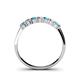 4 - Reina 3.00 mm London Blue Topaz and Lab Grown Diamond 7 Stone Wedding Band 