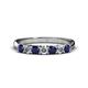 1 - Reina 3.00 mm Blue Sapphire and Lab Grown Diamond 7 Stone Wedding Band 