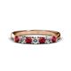 1 - Reina 3.00 mm Ruby and Lab Grown Diamond 7 Stone Wedding Band 