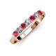 2 - Reina 3.00 mm Ruby and Lab Grown Diamond 7 Stone Wedding Band 