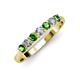 2 - Reina 3.00 mm Green Garnet and Lab Grown Diamond 7 Stone Wedding Band 