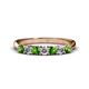 1 - Reina 3.00 mm Green Garnet and Lab Grown Diamond 7 Stone Wedding Band 