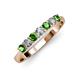 2 - Reina 3.00 mm Green Garnet and Lab Grown Diamond 7 Stone Wedding Band 
