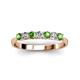 3 - Reina 3.00 mm Green Garnet and Lab Grown Diamond 7 Stone Wedding Band 