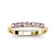 3 - Reina 3.00 mm Pink Tourmaline and Lab Grown Diamond 7 Stone Wedding Band 
