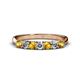 1 - Reina 3.00 mm Citrine and Lab Grown Diamond 7 Stone Wedding Band 