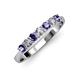 2 - Reina 3.00 mm Iolite and Lab Grown Diamond 7 Stone Wedding Band 