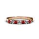 1 - Reina 3.00 mm Red Garnet and Lab Grown Diamond 7 Stone Wedding Band 
