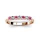 3 - Reina 3.00 mm Rhodolite Garnet and Lab Grown Diamond 7 Stone Wedding Band 