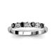 3 - Reina 3.00 mm Black and White Lab Grown Diamond 7 Stone Wedding Band 