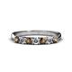1 - Reina 3.00 mm Smoky Quartz and Lab Grown Diamond 7 Stone Wedding Band 