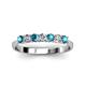 3 - Reina 3.00 mm London Blue Topaz and Lab Grown Diamond 7 Stone Wedding Band 
