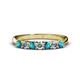 1 - Reina 3.00 mm London Blue Topaz and Lab Grown Diamond 7 Stone Wedding Band 