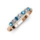 2 - Reina 3.00 mm London Blue Topaz and Lab Grown Diamond 7 Stone Wedding Band 
